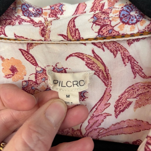 Pilcro Floral Button Down Long Sleeve Top‎ Size M - Picture 2 of 10